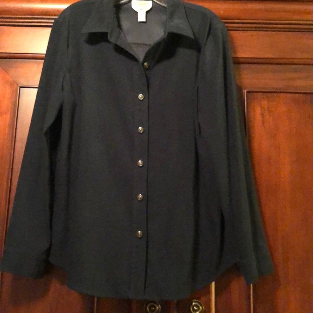 Talbots Forest Green Faux Suede Stretch top/jacket